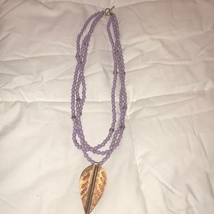 Akola Lilac Large Leaf Necklace